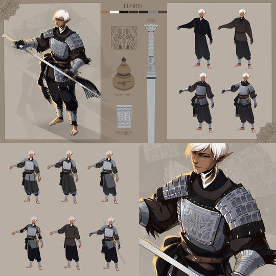 Fenris in traditional Vietnamese clothing. Dragon Age Fan Work (2023)