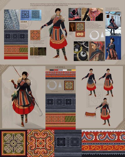 Merrill in traditional Vietnamese clothing. Dragon Age Fan Work (2024)